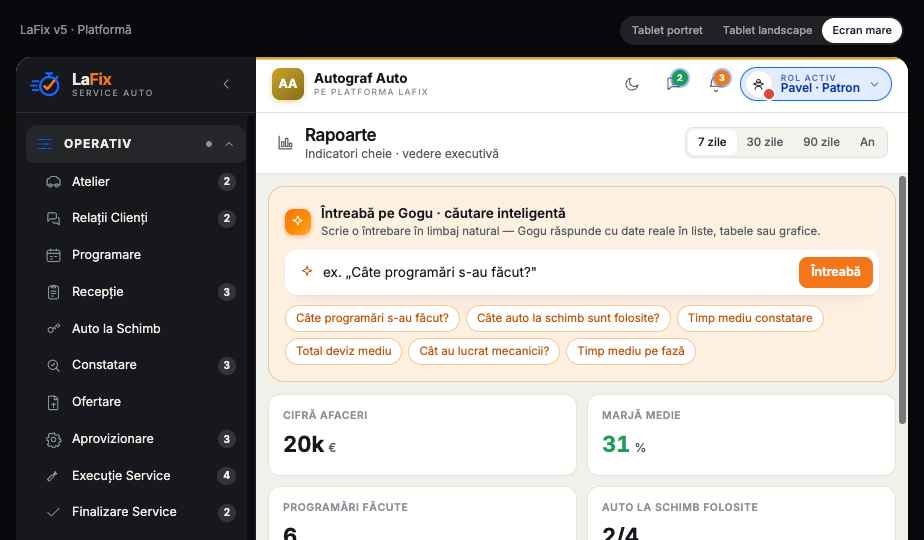 Dashboard Rapoarte
