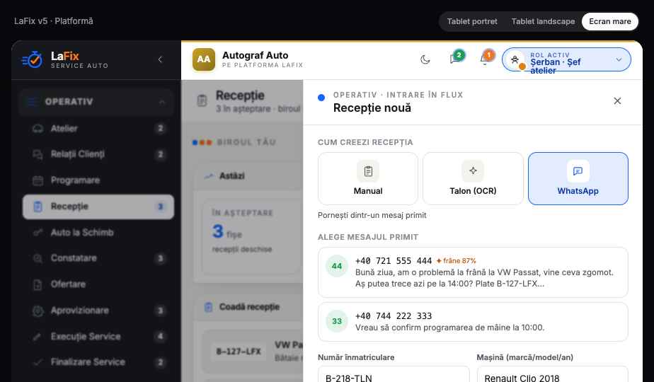 Recepție WhatsApp